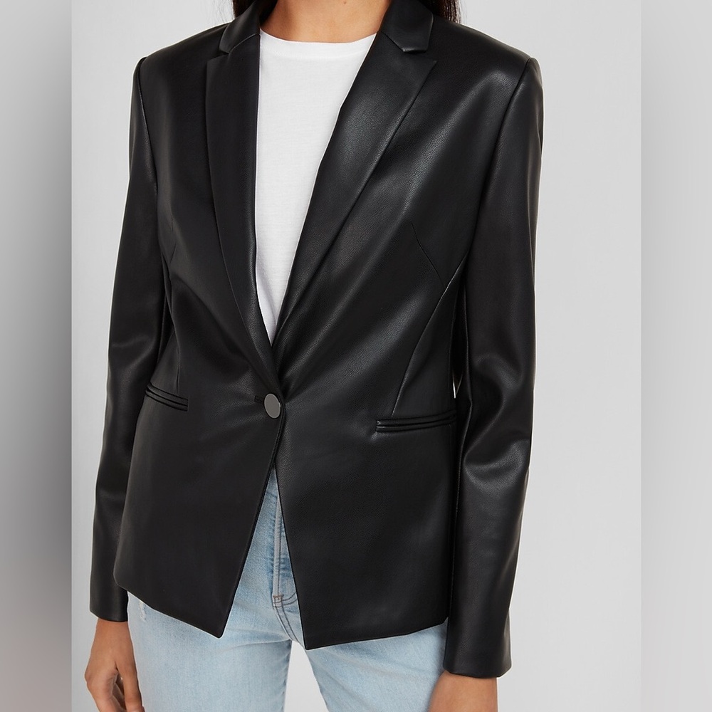 Express faux leather blazer